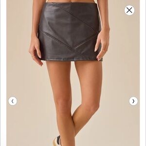 Altar'd State Black Faux Leather Skort